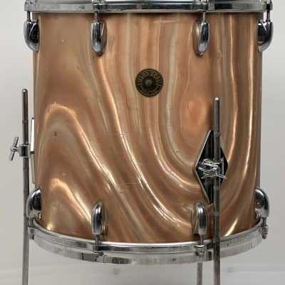 Gretsch 18/12/14" 1960's Round Badge Bop Drum Set - Sunset Satin Flame image 17
