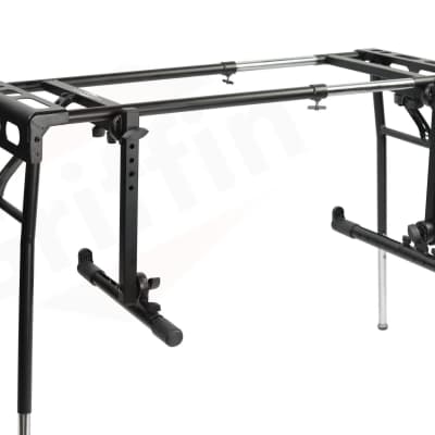 Keyboard Stand DJ Workstation Table Top Piano Holder 2-Tier Double Studio Mount image 8