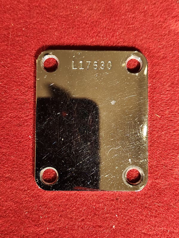 Vintage 1963 Fender Four-Screw Neck Plate Chrome image 1