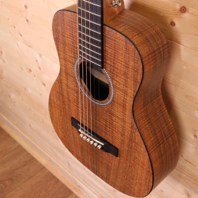 Martin LXK2 Little Martin Short-Scale Travel Acoustic Guitar w/ Gig Bag - Figured Koa HPL image 4