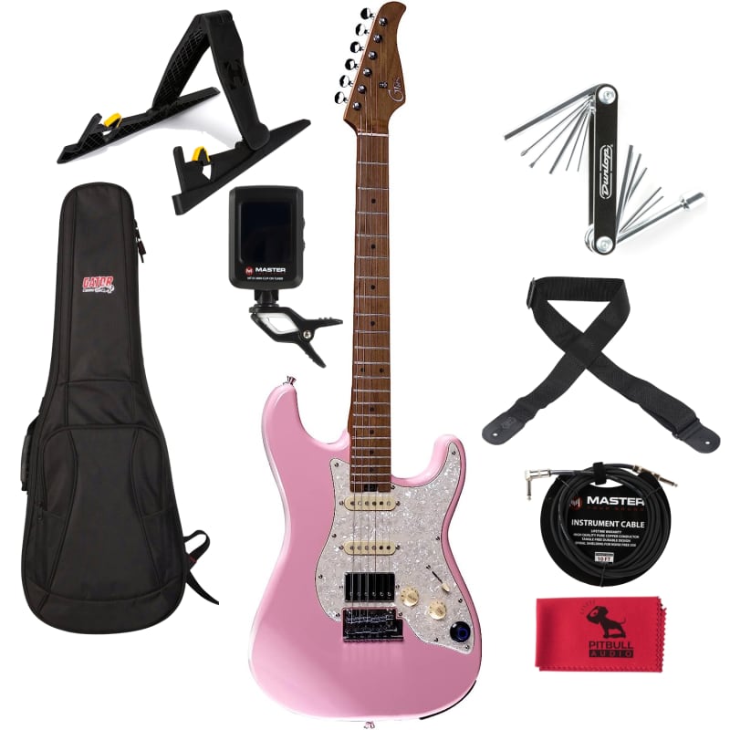 Mooer GTRS S800 Standard 800 Intelligent Guitar, Shell Pink w/ Bag, Stand,  Tool & Accessories