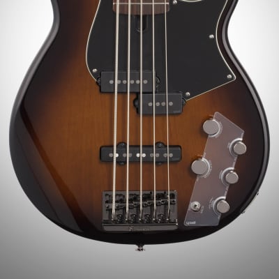 Yamaha BB735A Electric Bass Guitar, 5-String (with Gig Bag), Sunburst image 3