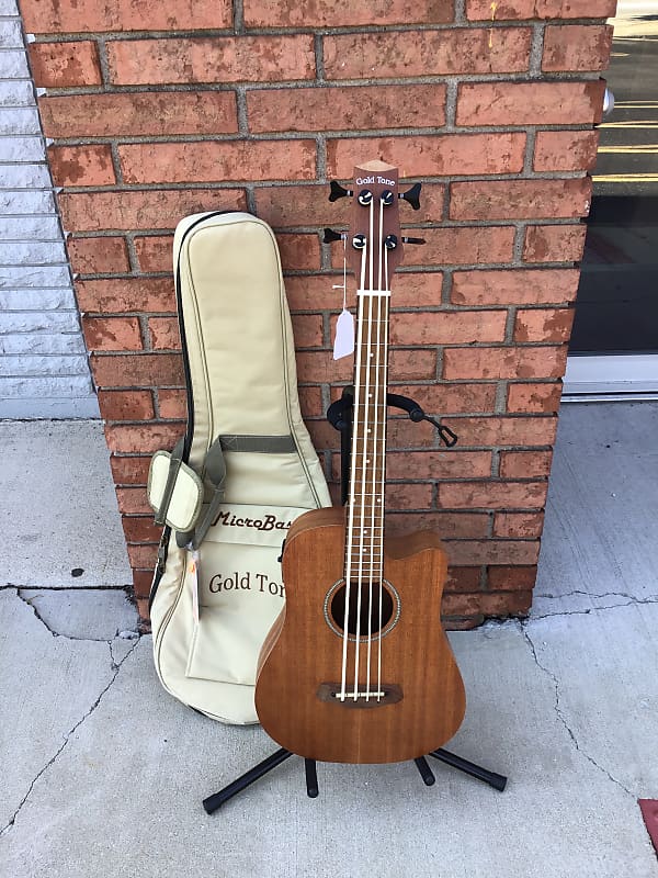 Gold Tone M-Bass Micro 23" Scale Acoustic/Electric Bass Natural with Gigbag image 1