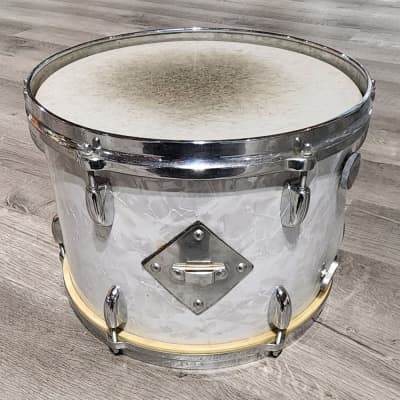 Used Vintage Gretsch Round Badge '60s 2pc Drum Set White Marine Pearl image 7