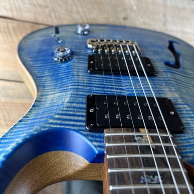 PRS Wood Library Custom 24 Semi-Hollow Flame Maple 10 Top, Korina Back, Torrified Maple Neck, Ziricote FB - Faded Blue Jean Satin 391870 image 18