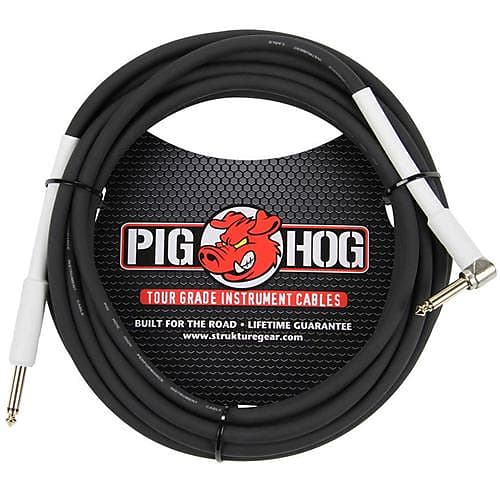 Pig Hog 18.5' 1/4  to 1/4  Right Angle 8mm Instrument Cable image 1