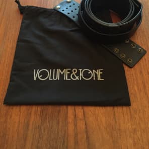 Volume & Tone Perforated Leather Guitar Strap Brand New Black Leather image 5