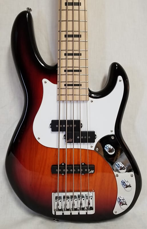 Zon Mosaic Mojo 5 String P/J Electric Bass Guitar, Ash Body, Maple Fingerboard, Brown Sunburst W/ Ba image 1