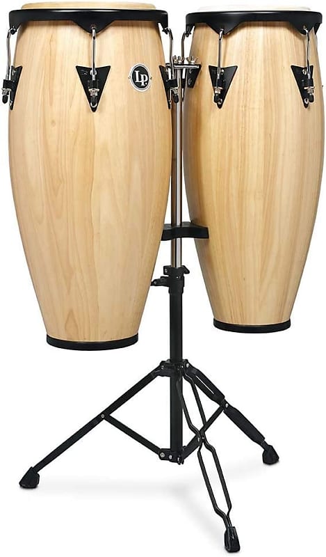 Latin Percussion LP City Wood Congas 10" & 11" Set - Natural Satin Finish image 1