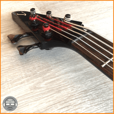 Vantage 750B 5 String Bass Satin Black – Left Handed – New Strings, Leather Strap – Samick 1992 image 11