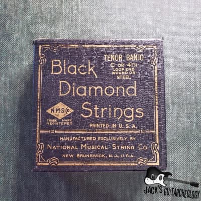 National Music String Co. Black Diamond Strings Box with 4 Strings (1930s-1970s) image 4