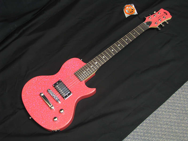 Luna Aurora short-scale electric guitar Pink Sparkle NEW Childrens/Travel - NIB image 1