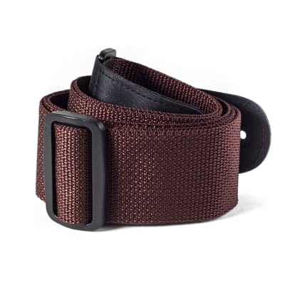 Dunlop D0701BR Brown Poly Strap with Leather Ends image 1