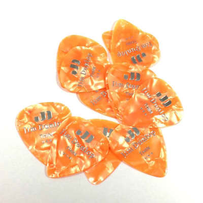 Dunlop Guitar Picks  12 Pack  Celluloid  Orange Pearloid  Thin .50mm image 1