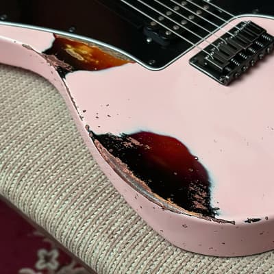 Friedman Vintage T Shell Pink Over 3 Tone Burst Electric Guitar - with Hard Case image 3