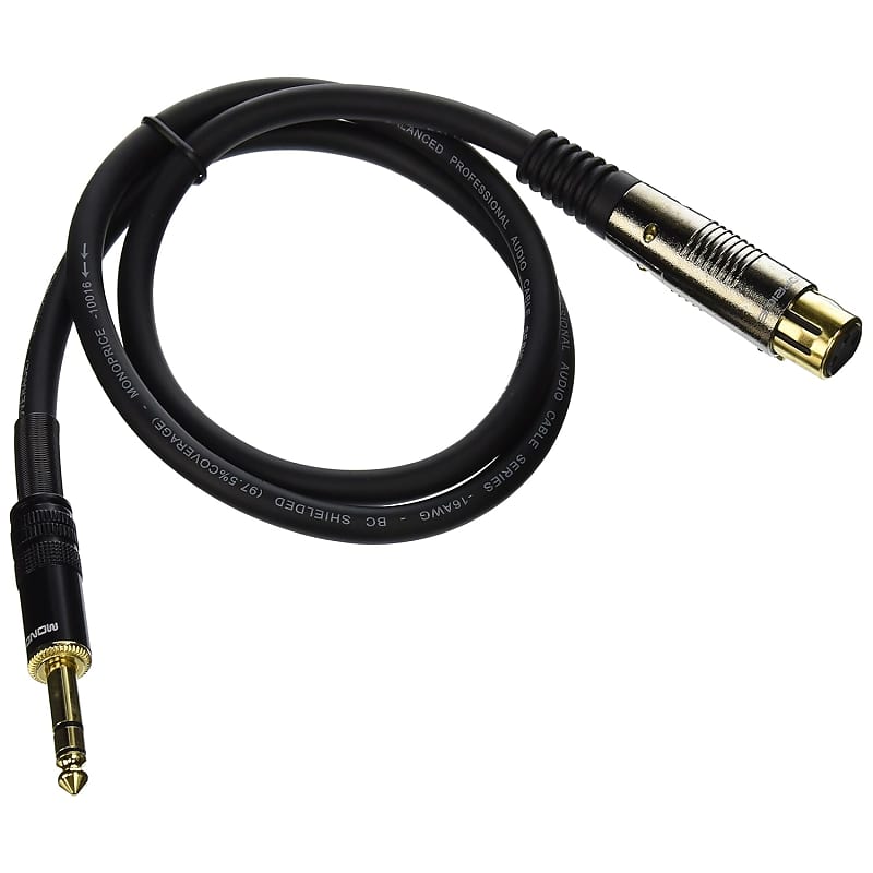 Stage Right by Monoprice 15ft XLR Male to XLR Female 16AWG Cable