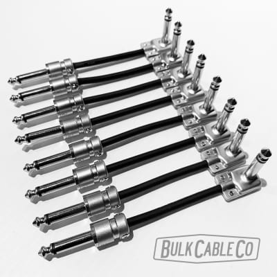 8 Pack - 4" Mogami 2319 Patch Cable - SquarePlug SP500 / SPS5 - Right Angle To Straight  Connectors
