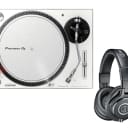 Pioneer PLX-500 PLX500 White Direct Drive DJ Turntable + Audio-Technica ATH-M40X
