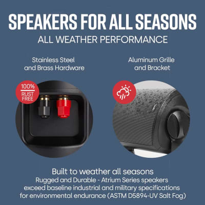 Polk Audio Atrium 5 Outdoor Speakers with Bass Reflex Enclosure | 8 Speaker Pack (4 Pairs, Black) - All-Weather Durability | Broad Sound Coverage | Speed-Lock Mounting System | 8 Speakers (Black) image 6