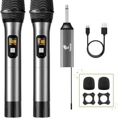 HUUSMOT UHF Wireless Lavalier Microphone System Wireless Mic System offers Dual