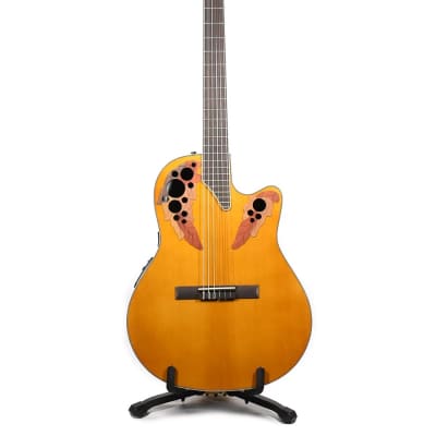 Ovation CE44C-4A Celebrity Elite Nylon Mid-Depth Acoustic/Electric Guitar in Aged Natural image 1
