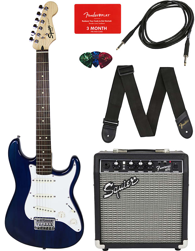 Fender Squier Short Scale 24-Inch Strat Pack - Transparent