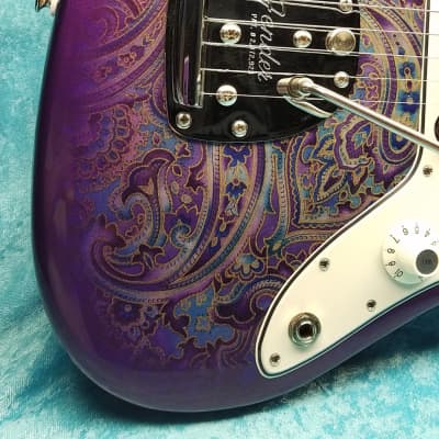 USA Jazzmaster Style Guitar, Duncan A-II Pickups, Warmoth Neck, Custom Purple'burst  Paisley 2021 image 8