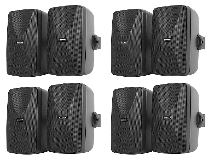(8) Rockville WET-7020B Black 5.25&quot; Swivel Multi Room Home Audio Wall Speakers  			