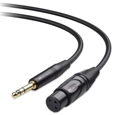 TNP Premium 3 Pin XLR Female to 1/4 inch (6.3mm) Male TRS Stereo Jack,  Balanced Microphone, Gold Plated XLR to 1/4 Adapter Cable for Powered  Speakers