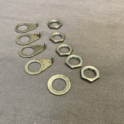 Gibson Vintage 1959 Volume Tone Jack Pointers Washer Nuts Les Paul ES SG 1957 1958 1960 1961 1962 image 1