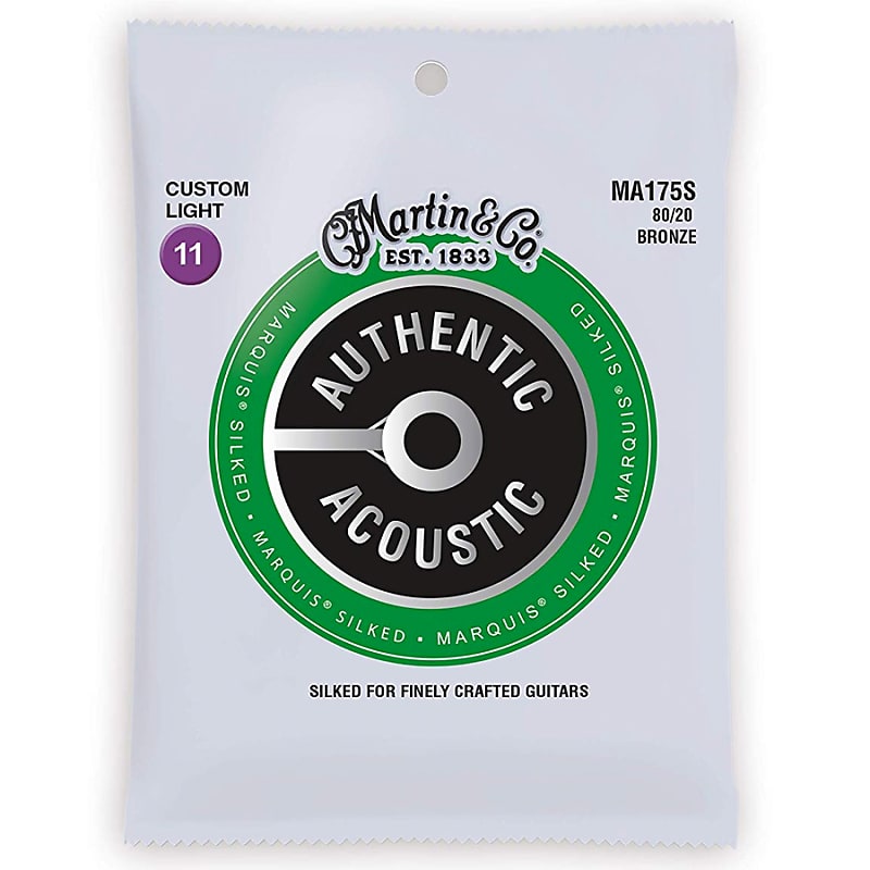 Martin MA175S Authentic Acoustic Guitar Strings Custom Light image 1