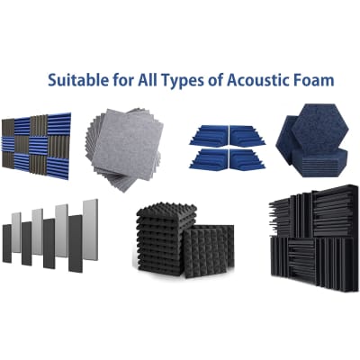 Double-Sided Acoustic Foam Panel Mounting Squares, 96-Pack, Studio-Grade Adhesive  Tape, Heavy Duty Bond To Acoustic Panels/Soundproof Foam, No Wall Residue  (For 24 Standard Panels)