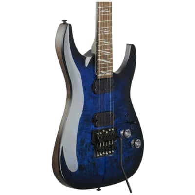 Schecter Omen Elite-6FR Electric Guitar, See-Thru Blue Burst image 3