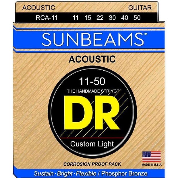 DR RCA-11 Sunbeam Medium-Lite Acoustic Strings (11-50) image 1