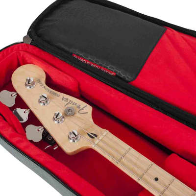 Gator Cases GT-BASS-GRY Transit Series Bass Guitar Gig Bag with Light Grey Exterior image 9