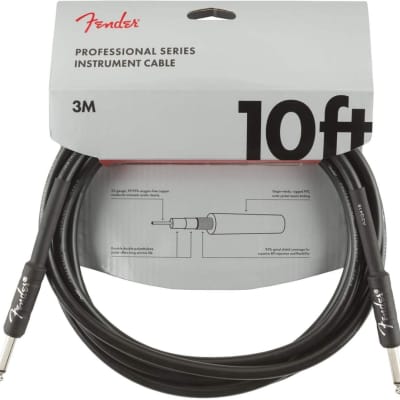 Fender® 10' Professional Series Black Instrument Cable #0990820024 - 10 ft image 1