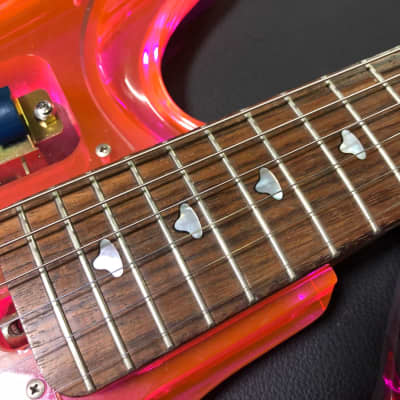 Super Rare Good Teisco SP-5CC-B Spectrum 5 1996 Limited Reprint Electric Guitar Acrylic Pink Used image 5