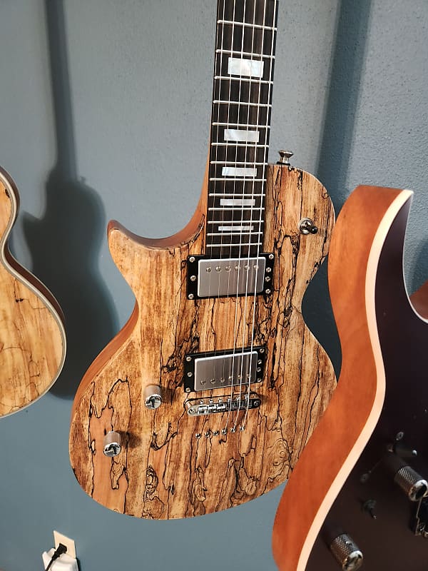 Left handed Kiesel C6m les paul Spalted maple Reverb