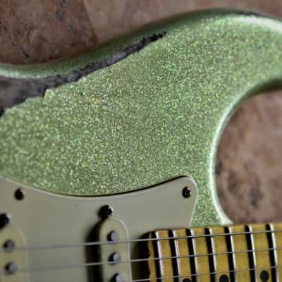 Fender Stratocaster Mid 2000s - Heavy Relic - Green Sparkle image 12