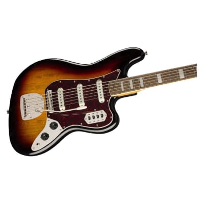 Squier Classic Vibe Bass VI 6-String Right-Handed Electric Guitar with Maple Neck and Indian Laurel Fingerboard (3-Color Sunburst) image 4