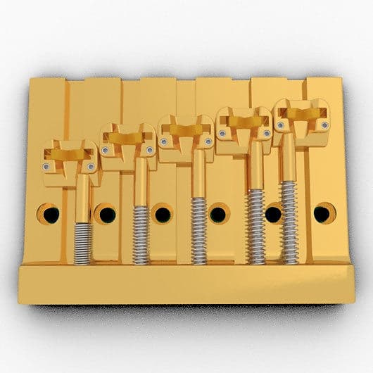 Hipshot Kickass 5 String Bass Bridge / Mounting Style 2 / Gold Finish