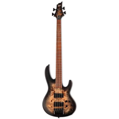 ESP LTD D-4 Burled Poplar Black Natural Burst Satin Electric Bass Guitar B-Stock image 1