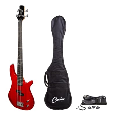 Casino '24 Series' Tune-Style Electric Bass Guitar Set (Transparent Wine Red) for sale