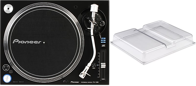Pioneer DJ PLX-1000 Professional Turntable  Bundle with Decksaver DS-PC-SL1200 Polycarbonate Cover for Technics SL-1200/1210 and Pioneer PLX-1000 Cover image 1