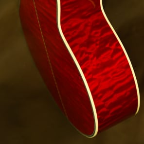 Gibson SJ-200 Custom Quilt Vine Trans Cherry Acoustic Guitar J-200 image 9