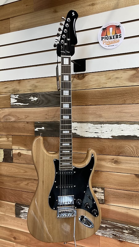 Stagg SES-60 NAT HSS Super Strat Style Electric Guitar 2021 Natural Alder image 1