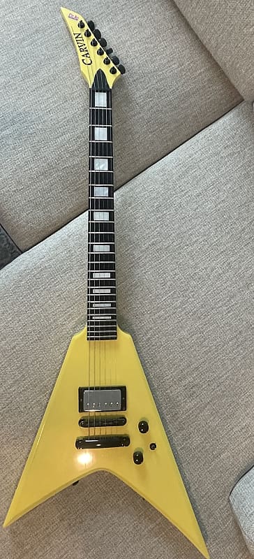 Very Rare Carvin Ultra-V 1989-90 Yellow Reverse Headstock | Reverb