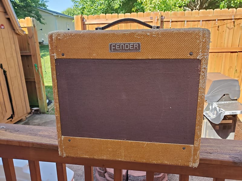 1953 Fender Deluxe Amp Tweed With Jensen Speaker Great Sound Reverb
