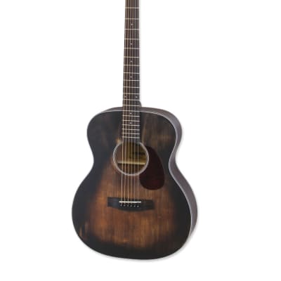 Aria ARIA-101DP 100 Series Delta Player Spruce Top OM Orchestra 6-String Acoustic Guitar-Muddy Brown image 3