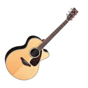 Yamaha FJX730SC Solid Spruce Top Jumbo Cutaway Acoustic Electric Guitar Natural Reverb